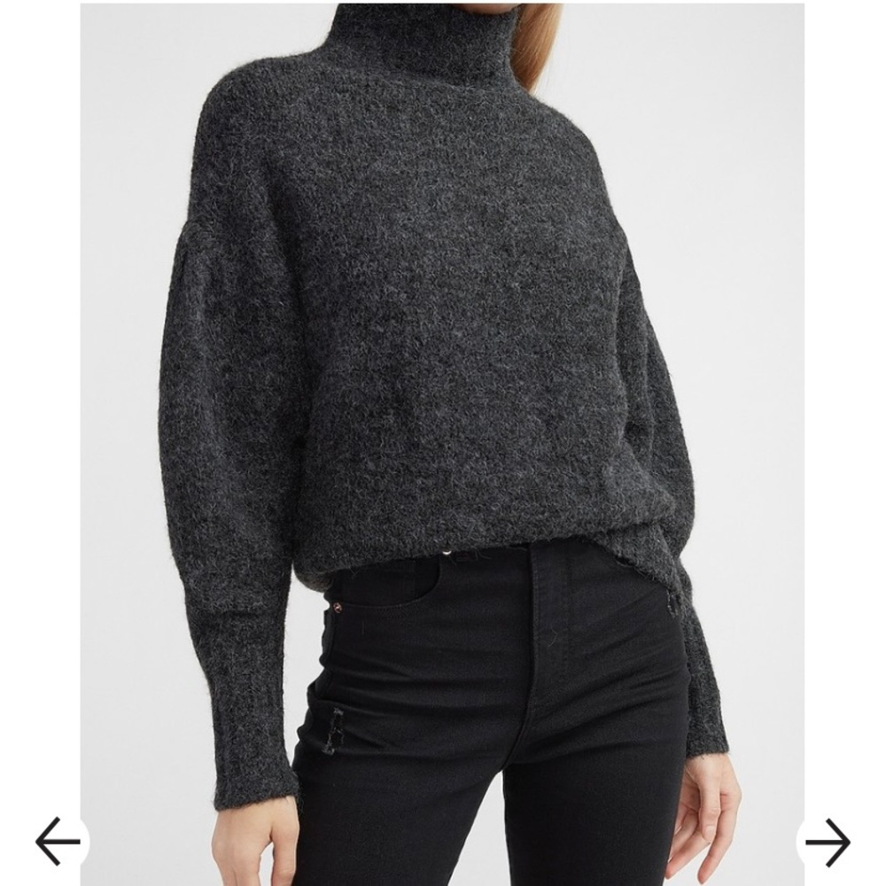 NWOT Express X You Chunky, Luxe, & Cozy Ribbed Turtleneck Sweater in Charcoal